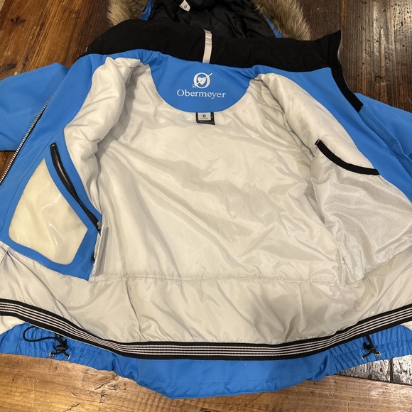 Obermeyer Blue Dupont Comformax Removable Hood Ski Jacket Womens Size 6